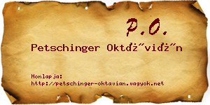Petschinger Oktávián névjegykártya
